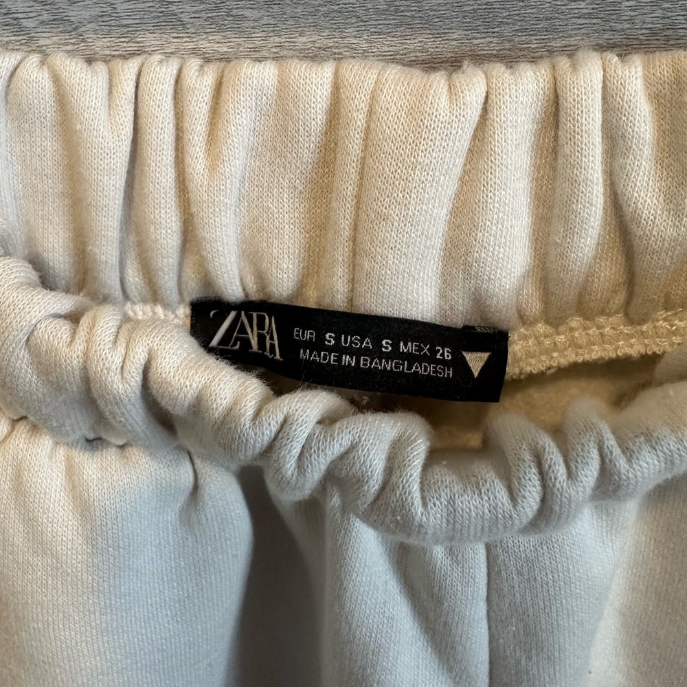 Zara Cream Elastic Waist Sweatpants - Picture 2 of 6
